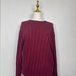 vintage 90s ralph lauren chaps knit burgundy boyfriend sweater fall warm cozy